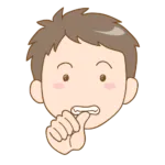 爪を噛む